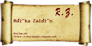 Róka Zalán névjegykártya
